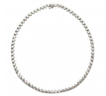 Modern Diamond and Platinum Rivière Necklace, 25.00ct