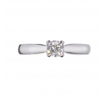 Solitaire Diamond and Platinum Ring, 0.25ct