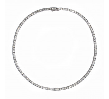 Modern Diamond and White Gold Tennis Necklace, 16.05 Carats