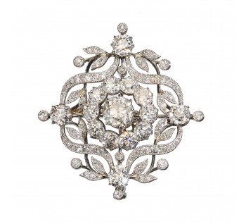 Belle Époque Diamond and Platinum Brooch, Circa 1910
