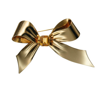 Vintage Tiffany & Co. Citrine and Gold Bow Brooch, Circa 1947