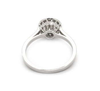 Modern Diamond and Platinum Halo Ring, 1.00 Carat