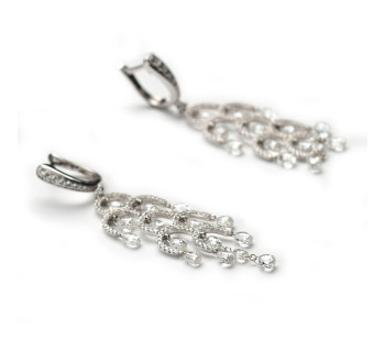Modern Briolette Diamond and White Gold Drop Earrings, 7.92 Carats