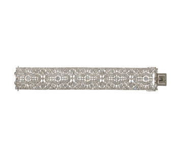 French Art Deco Diamond and Platinum Bracelet, Circa 1925