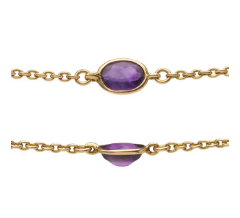 Antique Amethyst and Gold Long Chain Necklace, Circa 1920