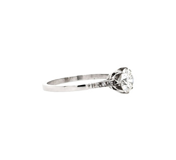 Diamond and Platinum Solitaire Ring, 0.87 Carats