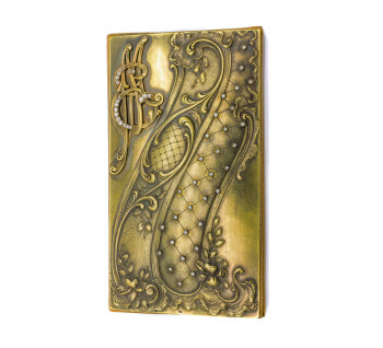 Art Nouveau Diamond Gold and Leather Card Wallet, Circa 1900