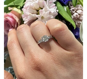 Vintage Old-Cut Diamond and Platinum Solitaire Ring,  0.75 Carats E VS1