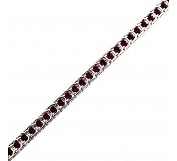 Modern Ruby and Platinum Line Bracelet, 8.90ct
