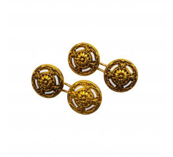 Antique French Enamel and Gold Cufflinks, Circa 1915