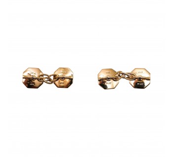 Art Deco Sapphire Platinum and Gold Cufflinks, Circa 1930
