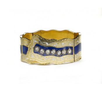 Victorian Enamel and Gold Bangle