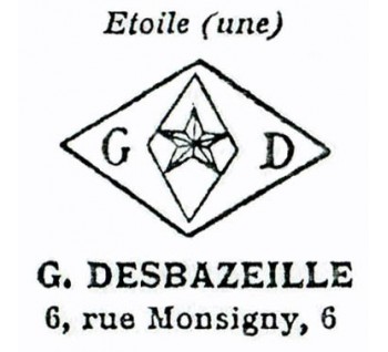 Desbazeille Art Nouveau Champagne Diamond and Gold Cufflinks, Circa 1895