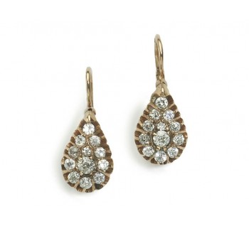 Antique Russian Diamond and Gold Earrings