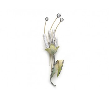 Mississippi Pearl and Diamond Flower Brooch