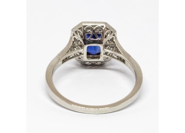 Sapphire, Diamond And Platinum Mitre Set Ring - Moira Fine Jewellery