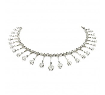 Edwardian Diamond Fringe Necklace Tiara, Silver Upon Gold - Moira Fine ...