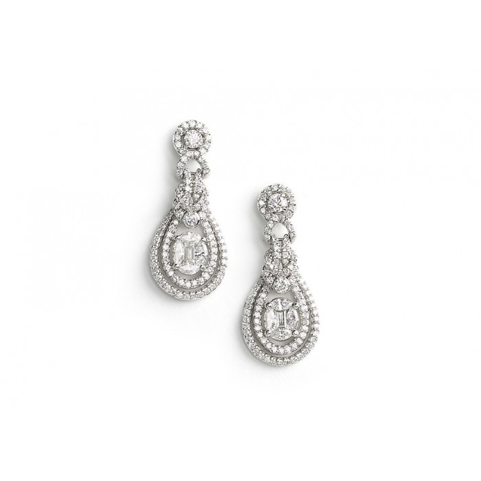 Diamond Drop Earrings, 1.85ct