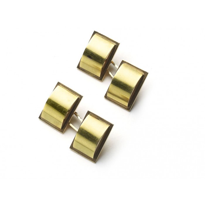 Vintage Red and Yellow Gold Cufflinks