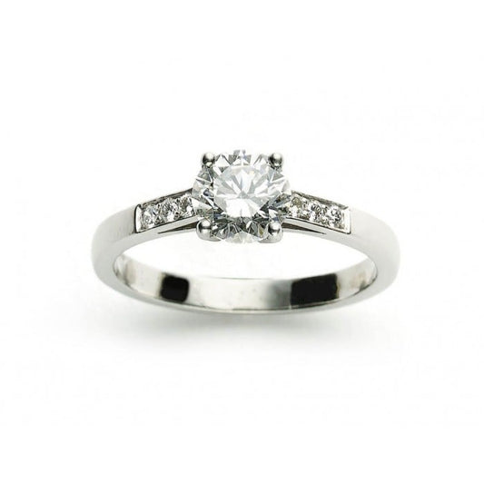 1.04ct F VS1 Brilliant-Cut Diamond Platinum Ring with GIA Certificate