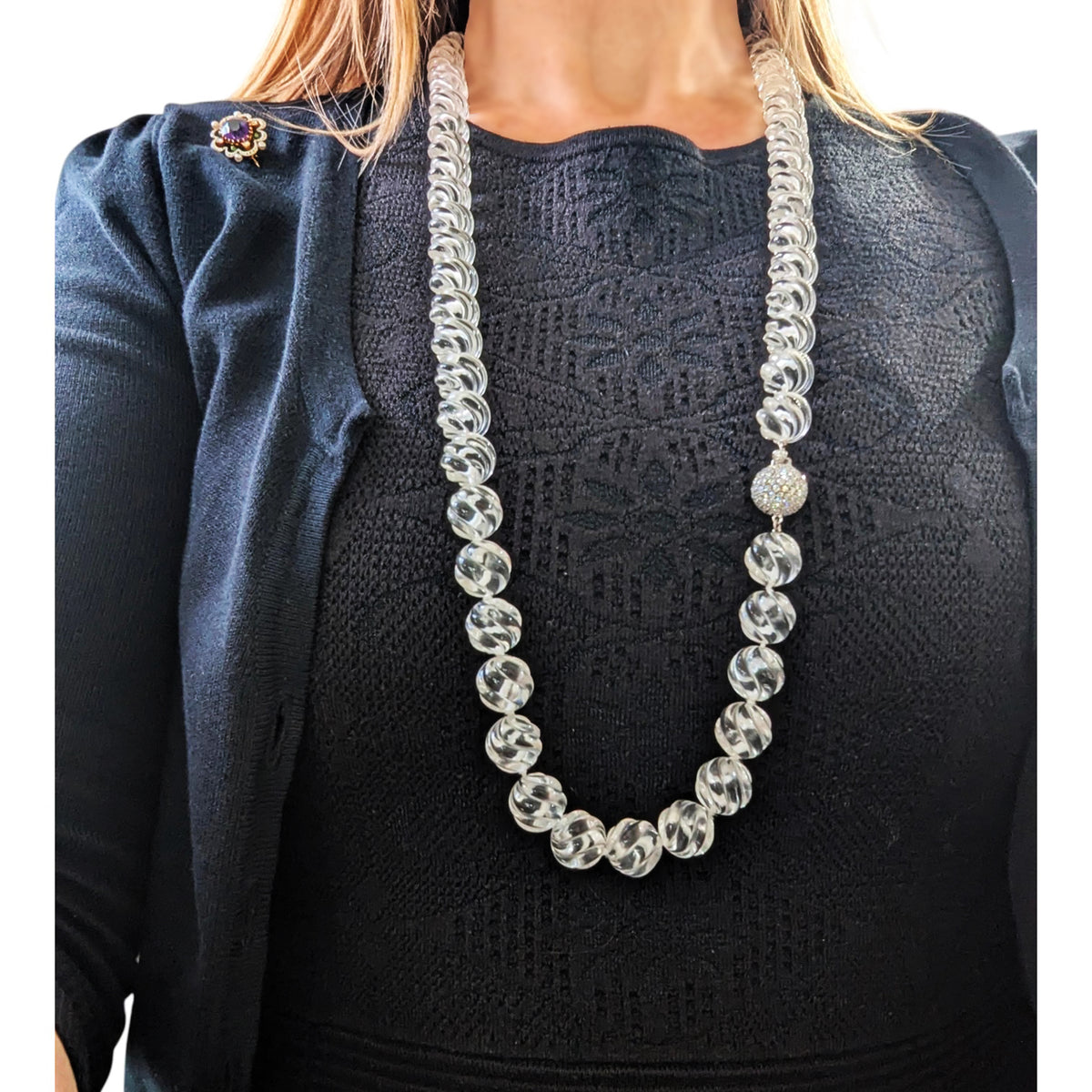 Carved Rock Crystal Necklace