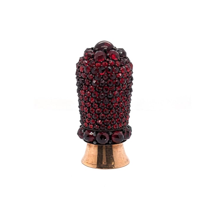 Antique Garnet, Silver and Gold Desk Seal, Circa 1850