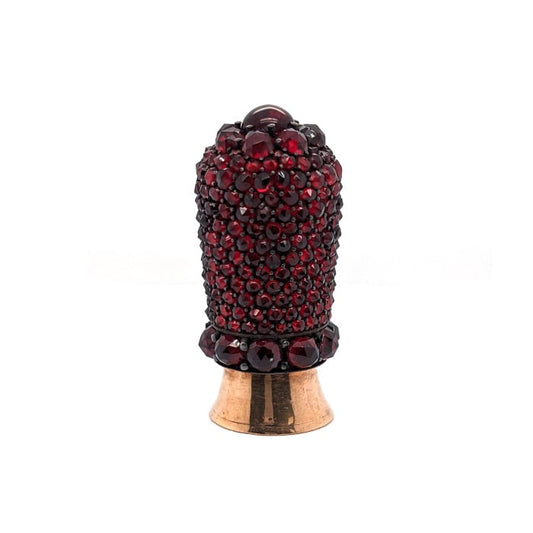 Antique Garnet, Silver and Gold Desk Seal, Circa 1850