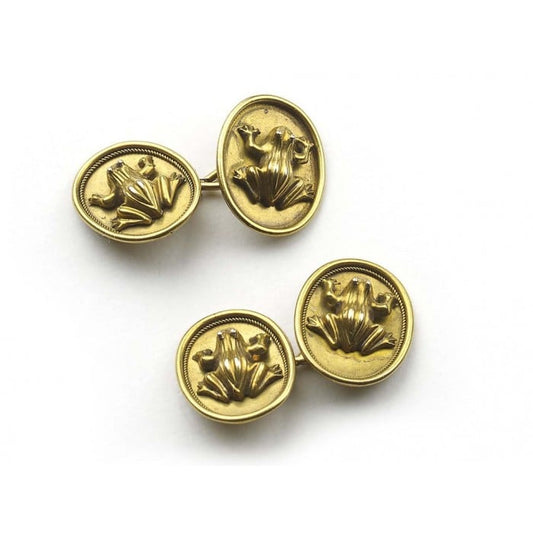 Antique Gold Frog Cufflinks, Circa 1900