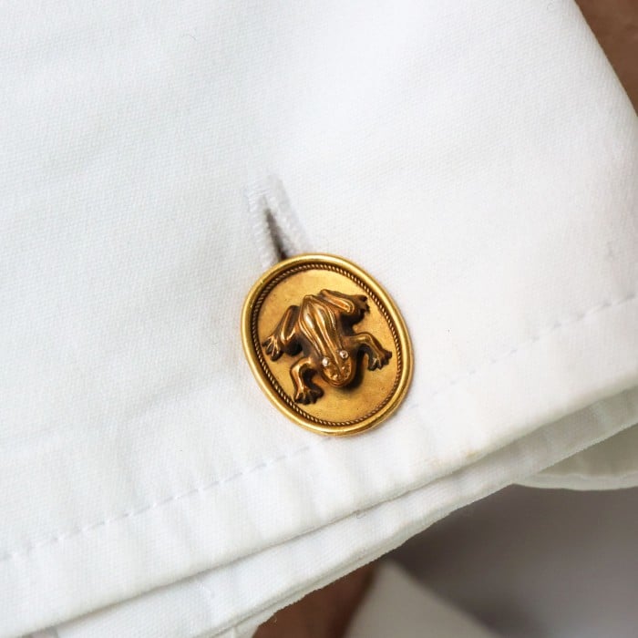 Antique Gold Frog Cufflinks, Circa 1900