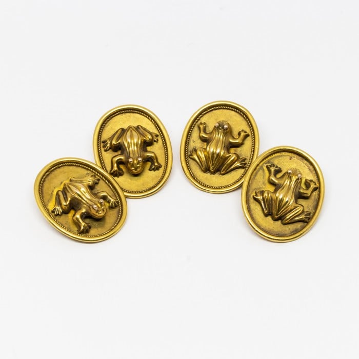 Antique Gold Frog Cufflinks, Circa 1900