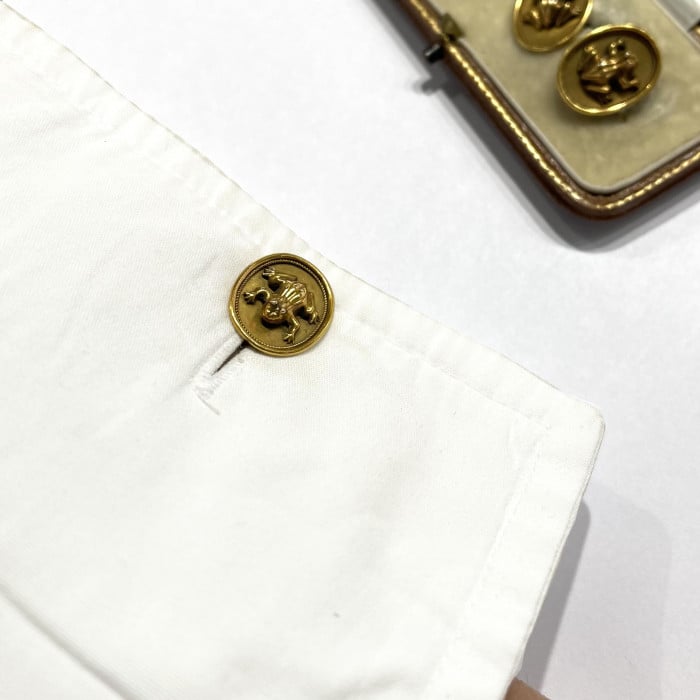 Antique Gold Frog Cufflinks, Circa 1900