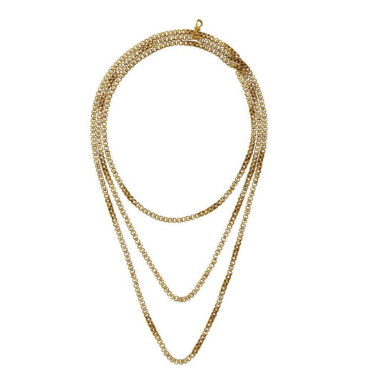 Antique Maltese Gran Spinat 18ct Gold Stars Link Long Chain, Circa 1830