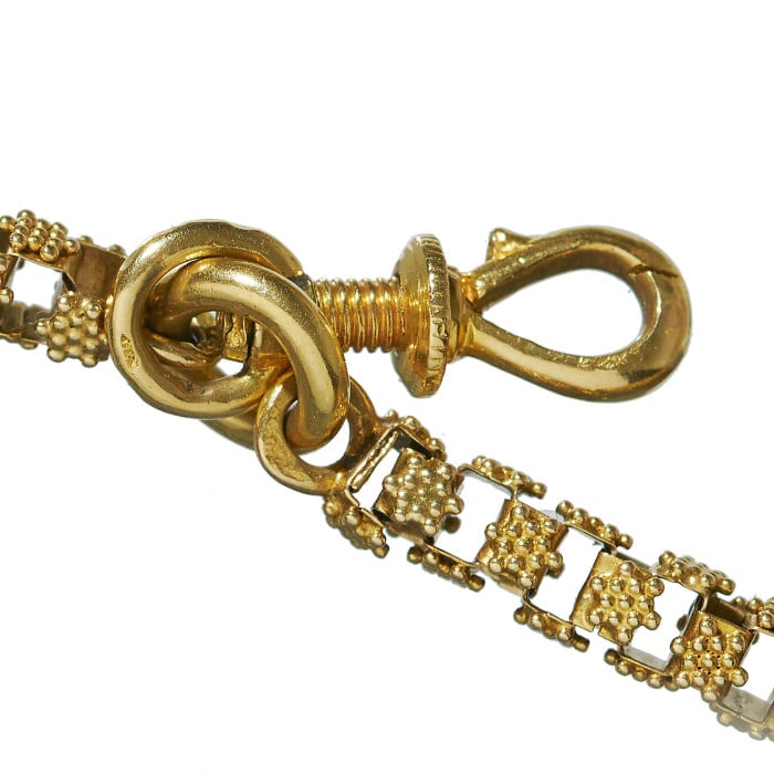 Antique Maltese Gran Spinat 18ct Gold Stars Link Long Chain, Circa 1830