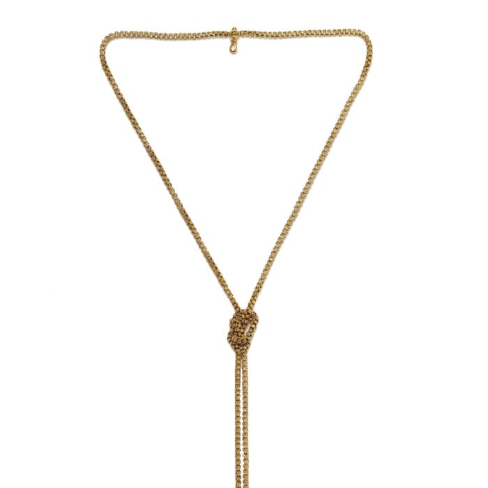Antique Maltese Gran Spinat 18ct Gold Stars Link Long Chain, Circa 1830