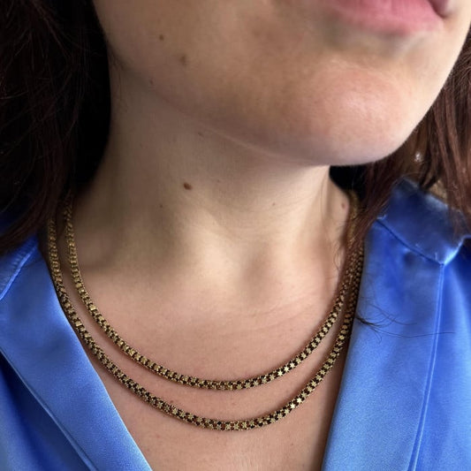 Antique Maltese Gran Spinat 18ct Gold Stars Link Long Chain, Circa 1830