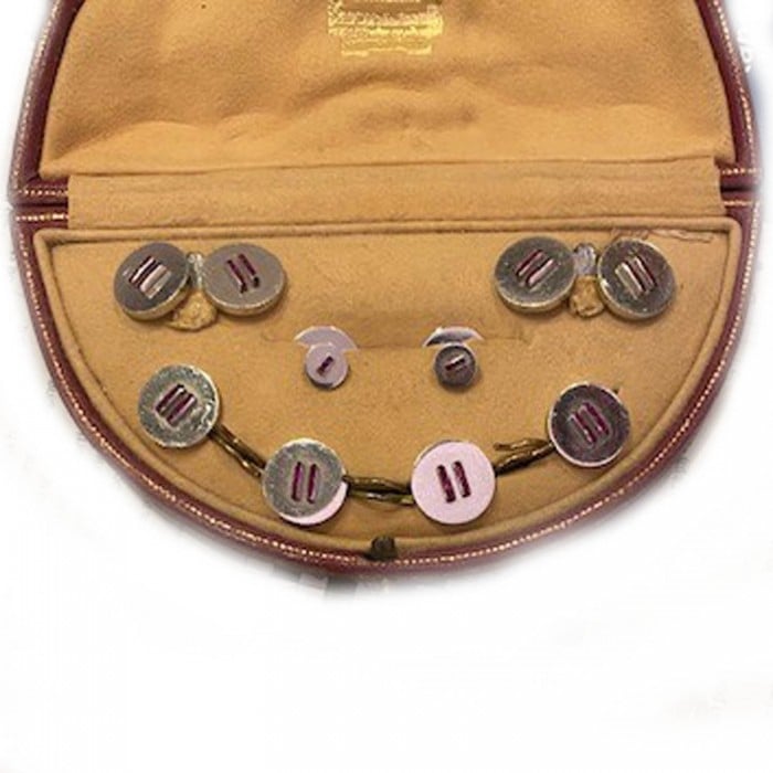 Art Deco Cartier Ruby and Platinum Dress Set, Circa 1930