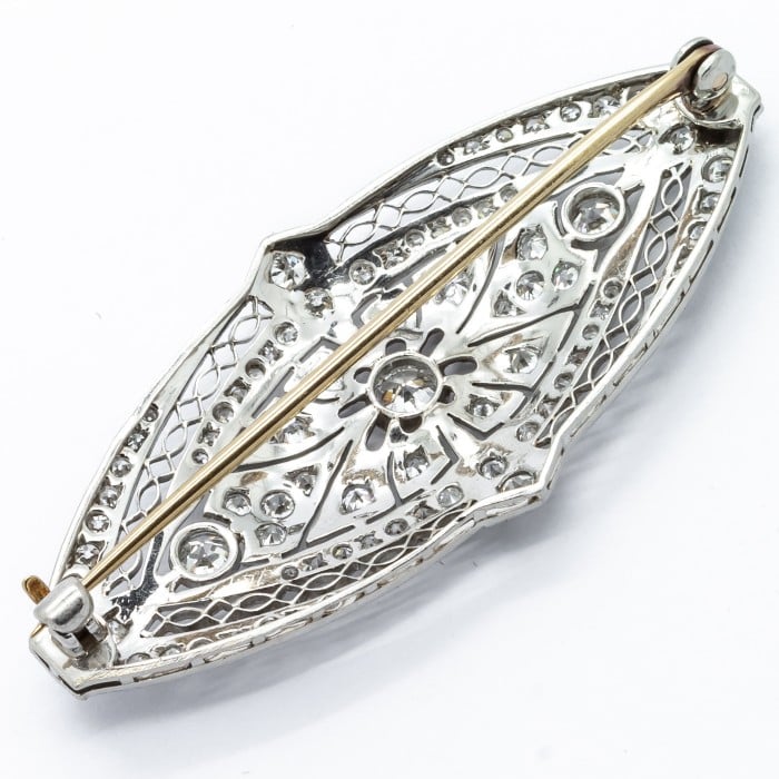 Art Deco Diamond and Platinum Brooch, Circa 1925