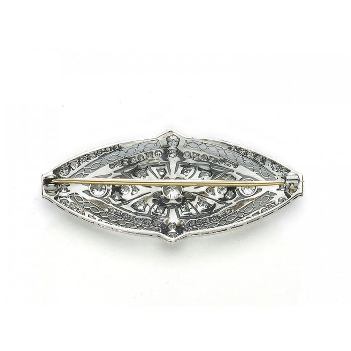 Art Deco Diamond and Platinum Brooch, Circa 1925