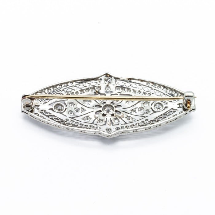 Art Deco Diamond and Platinum Brooch, Circa 1925