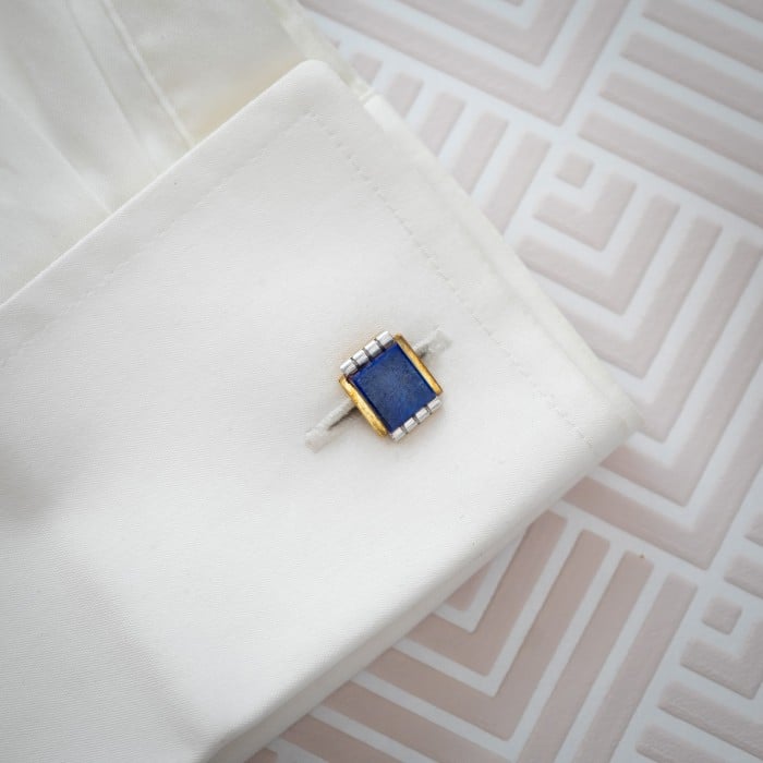Art Deco Lapis Lazuli and Gold Cufflinks, Circa 1935