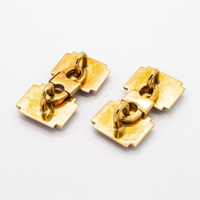 Art Deco Lapis Lazuli and Gold Cufflinks, Circa 1935