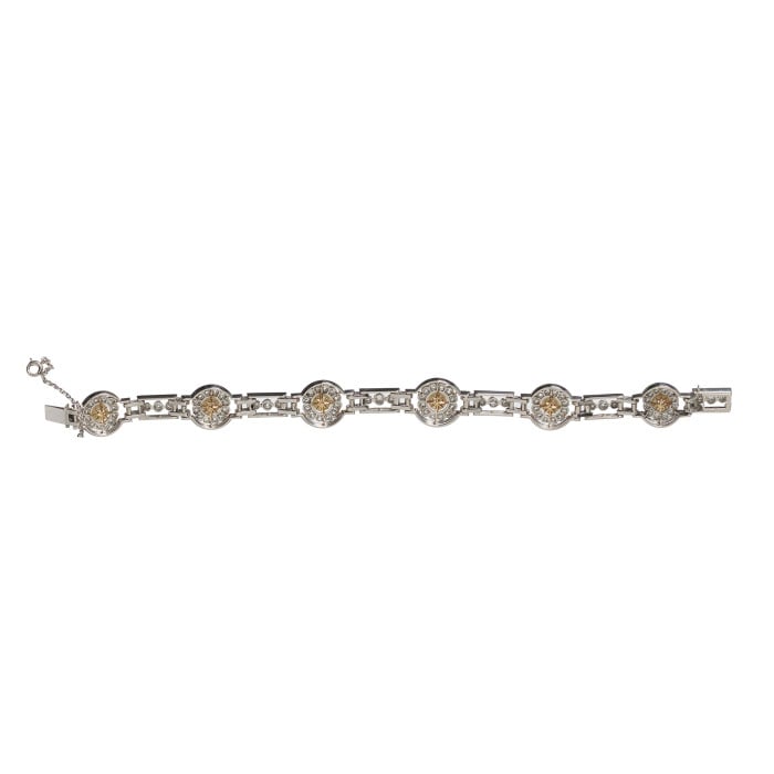 Art Deco Natural Pearl Diamond and Platinum Bracelet, Circa 1930