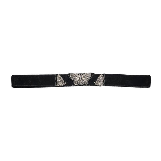 Art Deco Spaulding & Co. Diamond Black Onyx and Platinum Butterfly Choker, Circa 1925