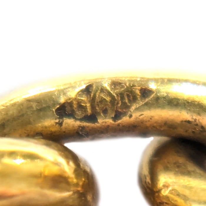 Desbazeille Art Nouveau Champagne Diamond and Gold Cufflinks, Circa 1895