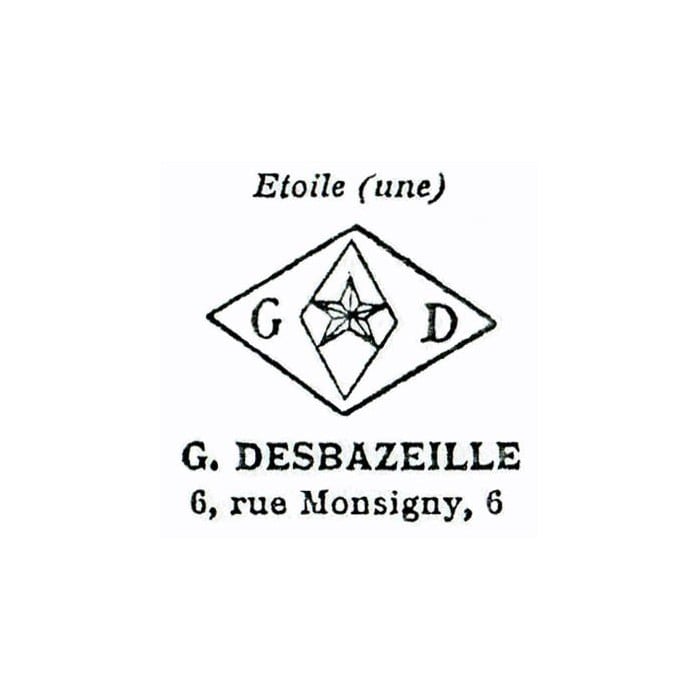 Desbazeille Art Nouveau Champagne Diamond and Gold Cufflinks, Circa 1895