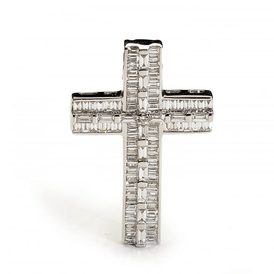 Diamond and White Gold Cross Pendant 0.69ct