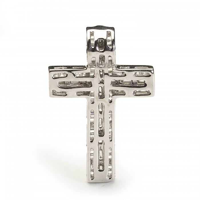 Diamond and White Gold Cross Pendant 0.69ct