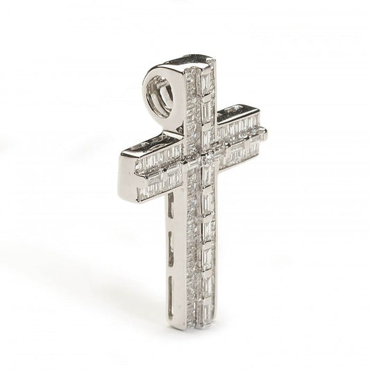 Diamond and White Gold Cross Pendant 0.69ct