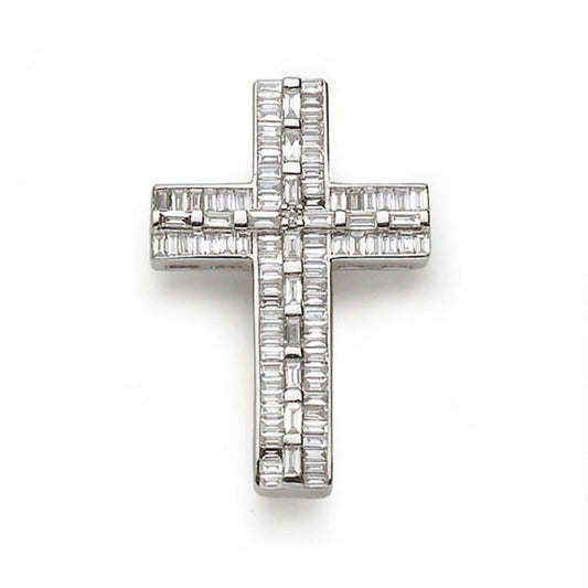 Diamond and White Gold Cross Pendant, 0.72ct
