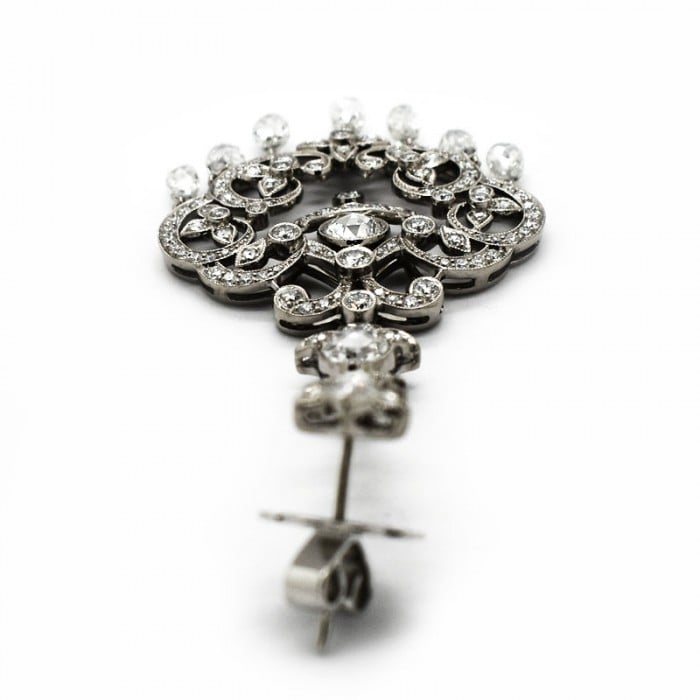 Diamond and White Gold Drop Earrings, 5.96ct